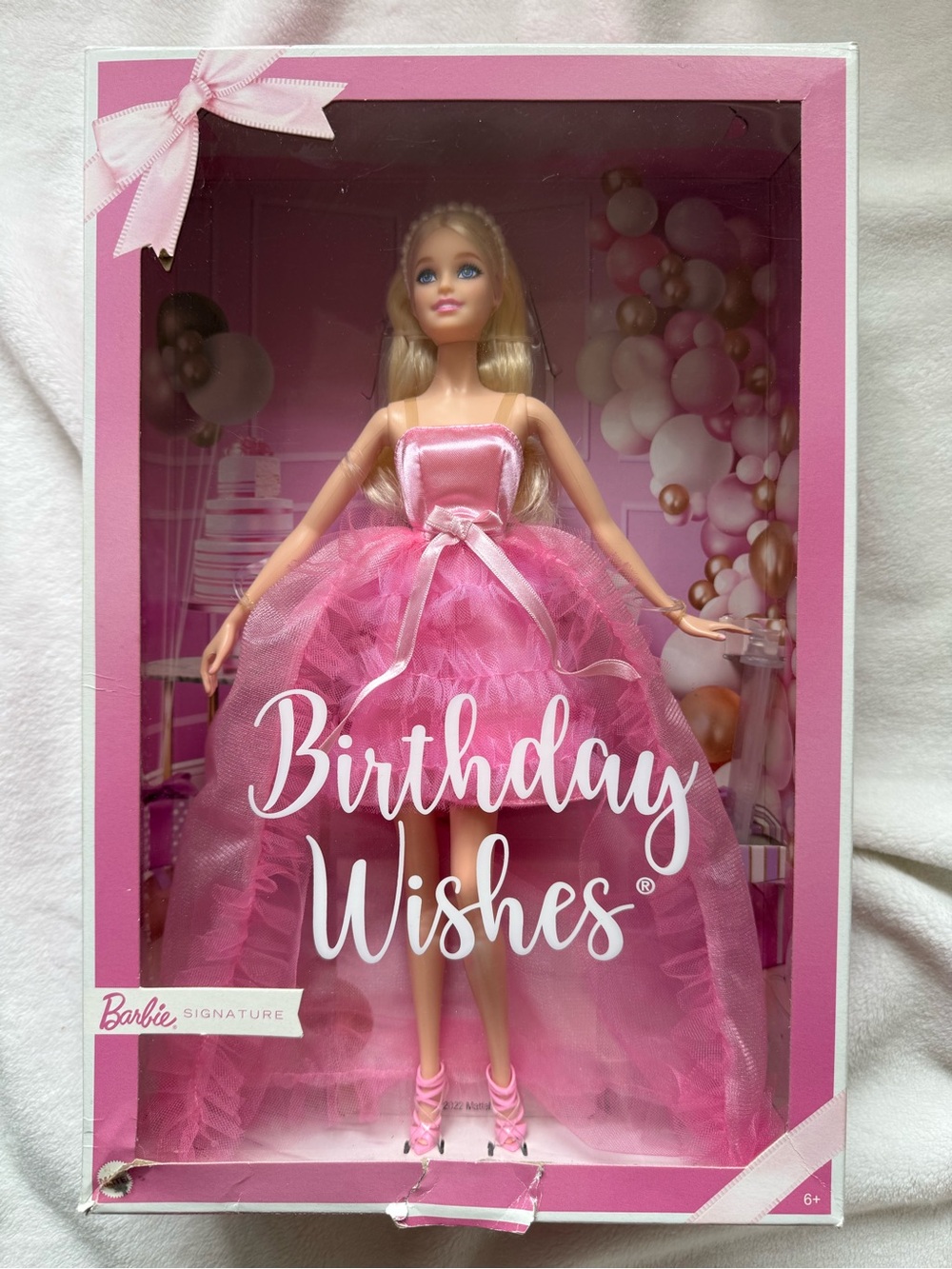Barbie Birthday Wishes Doll with Blonde Hair/Pink Satin/Tulle Dress BRAND NEW